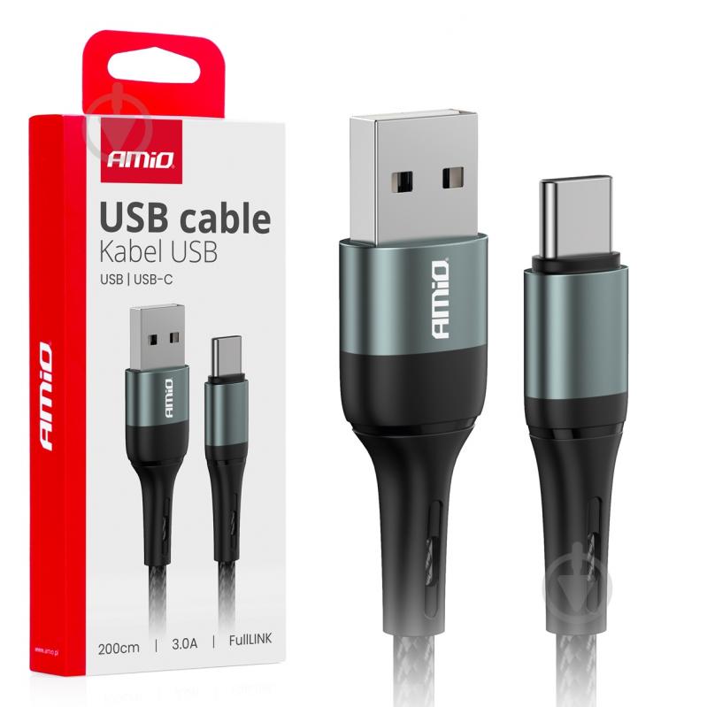 Кабель AMiO FullLINK USB-A/USB-C 3A 200 см (03912) - фото 3 Кабель AMiO FullLINK USB-A/USB-C 3A 200 см (03912) - фото 3