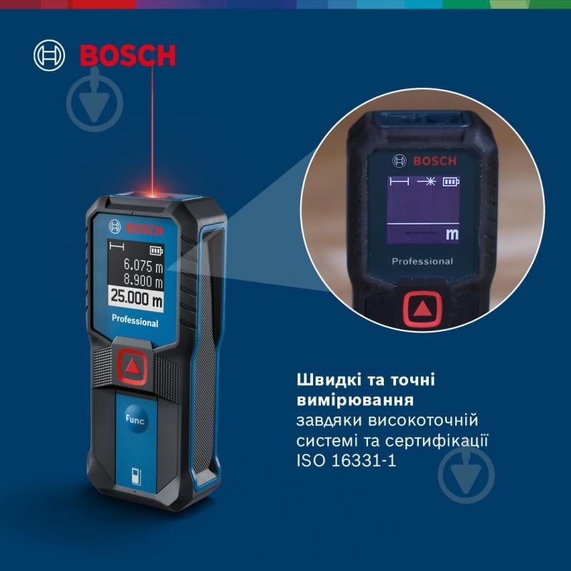 Далекомір лазерний Bosch Professional GLM 25-23 0601072W00 - фото 8