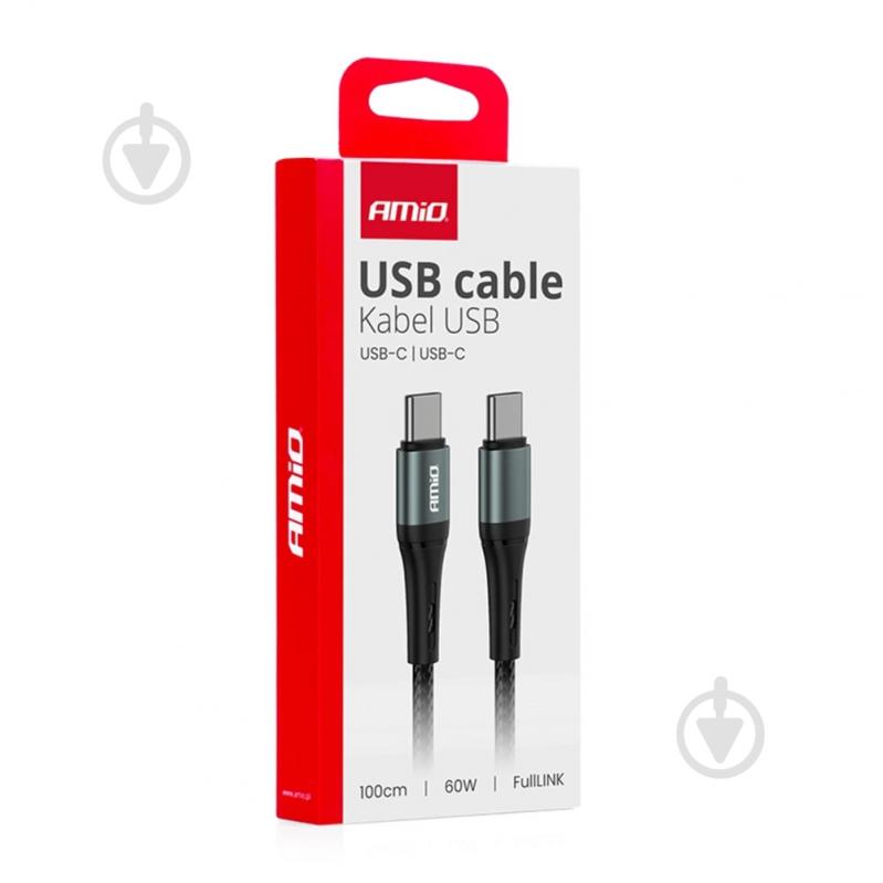 Кабель AMiO FullLINK USB-C/USB-C 60W 100 см (03914) - фото 2 Кабель AMiO FullLINK USB-C/USB-C 60W 100 см (03914) - фото 2