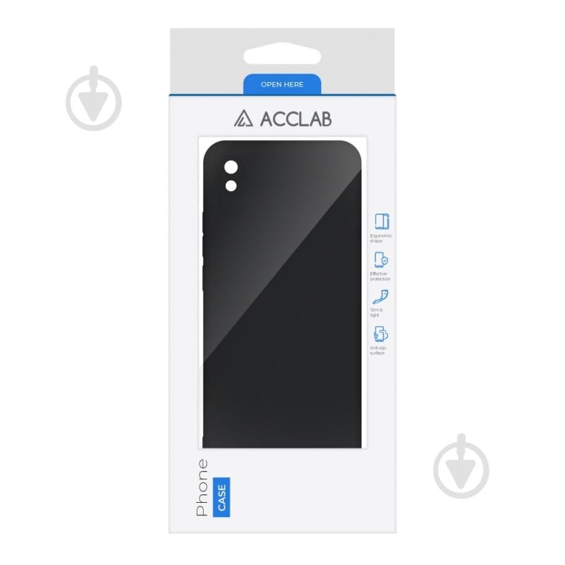 Чехол Acclab Silicone Case черный для Xiaomi Redmi 9A - фото 2