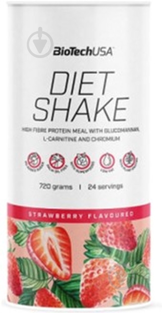 Протеин BioTechUSA Diet Shake клубника 720 г - фото 1