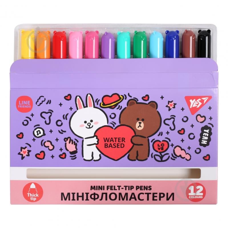 Фломастеры Line Friends Mini 12 цветов 650594 YES - фото 2