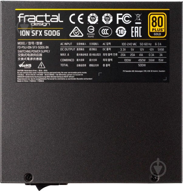 Блок питания Fractal Design FD-PSU-ION-SFX-500G-BK-EU 500 Вт - фото 3