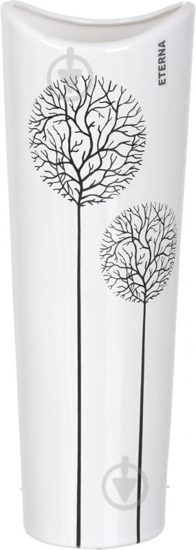 Ваза керамическая Eterna конус 39х15 см 39 см белая - фото 2