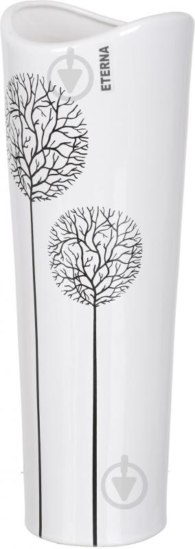 Ваза керамическая Eterna конус 39х15 см 39 см белая - фото 1