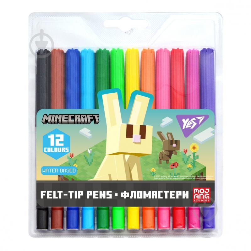 Фломастеры 12 цветов Minecraft Spring 650585 YES - фото 1