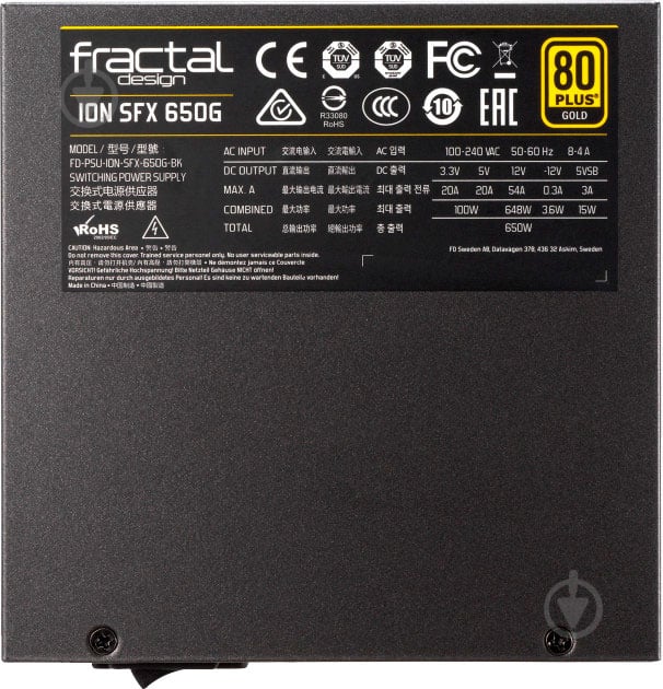 Блок живлення Fractal Design FD-PSU-ION-SFX-650G-BK-EU 650 Вт - фото 7