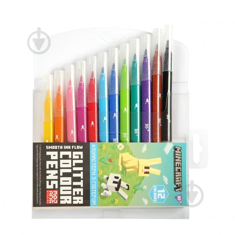 Фломастеры Minecraft Spring 12 цветов глиттер 650587 YES - фото 2