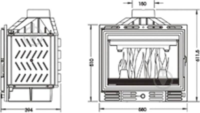 Топка для каміна Uniflam 600 з шибером (601-595) - фото 3
