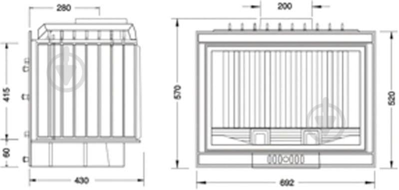 Топка для камина Uniflam 700 Duza Kaseta (600-270) - фото 3