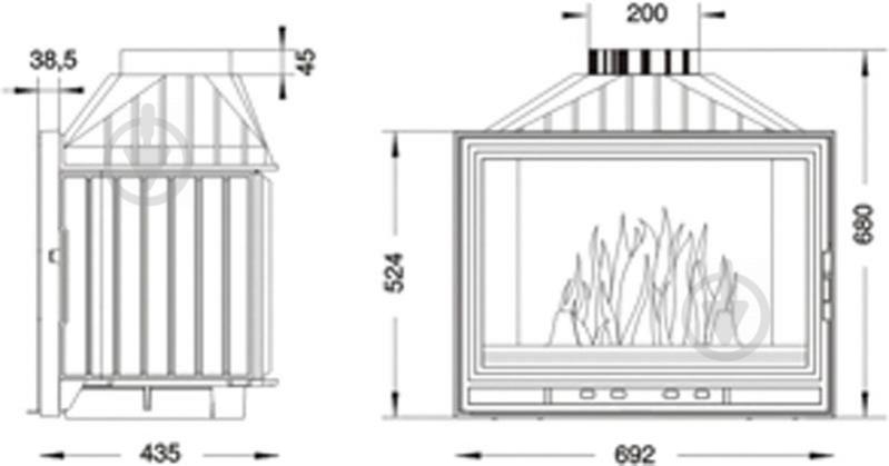Топка для каміна Uniflam 700 Optima Eco з шибером (601-475) - фото 3
