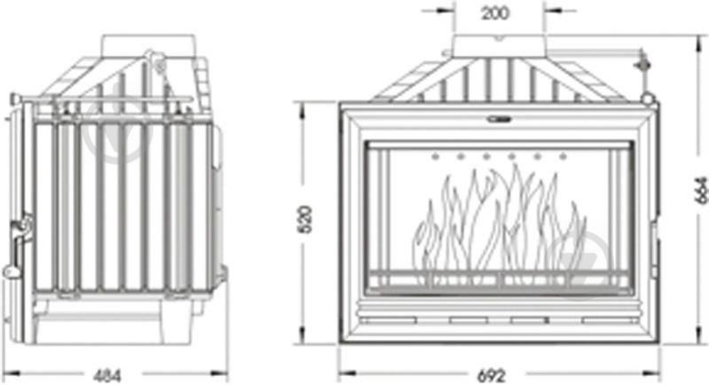 Топка для каміна Uniflam 700 Option Eco з шибером (601-775) - фото 3