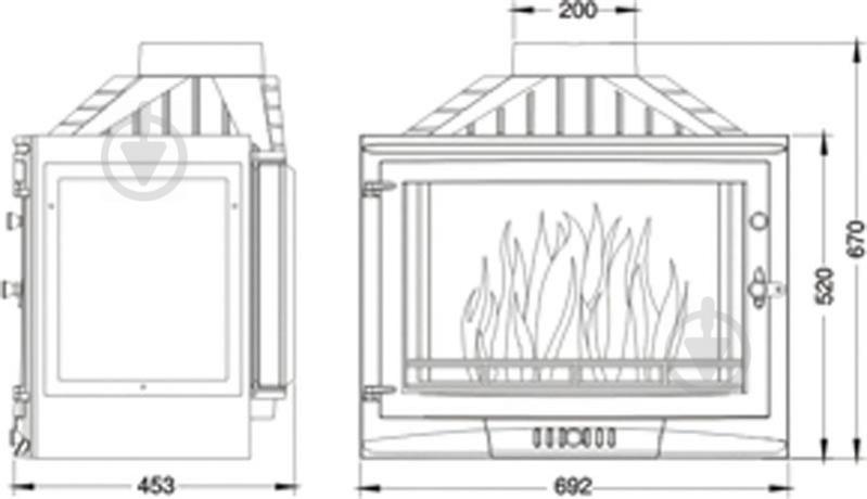 Топка для каміна Uniflam 700 Selenic тристороння (601-734) - фото 3