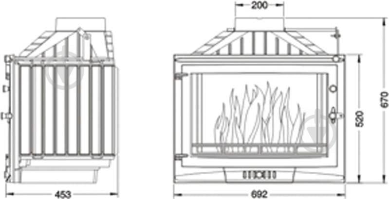 Топка для каміна Uniflam 700 Selenic Eco з шибером і DP (607-725) - фото 2