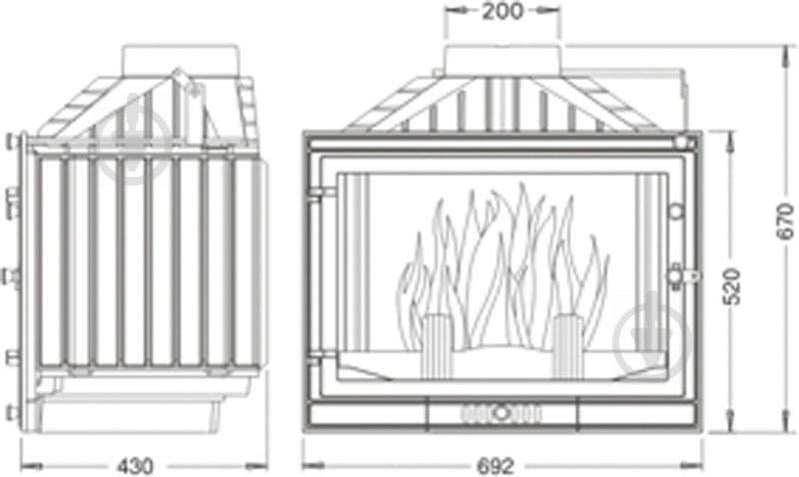Топка для камина Uniflam 700 Standart (601-700) - фото 3