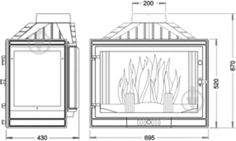 Топка для камина Uniflam 700 Standart L (601-713) - фото 2