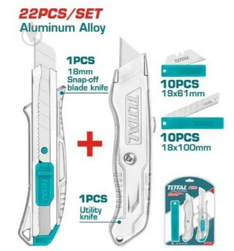 Набір Total ножі та леза 18x100 мм 61x19 мм 22 шт. THT515226 - фото 2