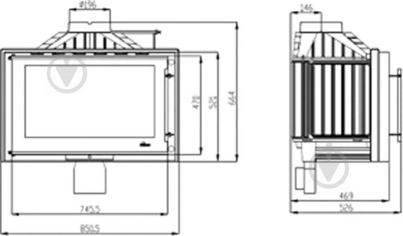 Топка для каміна Uniflam 850 Prestige з шибером (607-844) - фото 5