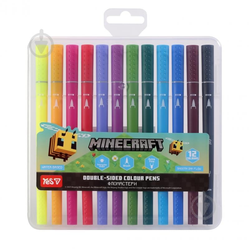 Фломастеры двухсторонние Minecraft Spring 12 цветов 650596 YES - фото 1