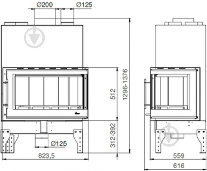 Топка для каміна Uniflam 860 Evo LBS і підведенням повітря (260-183) - фото 6