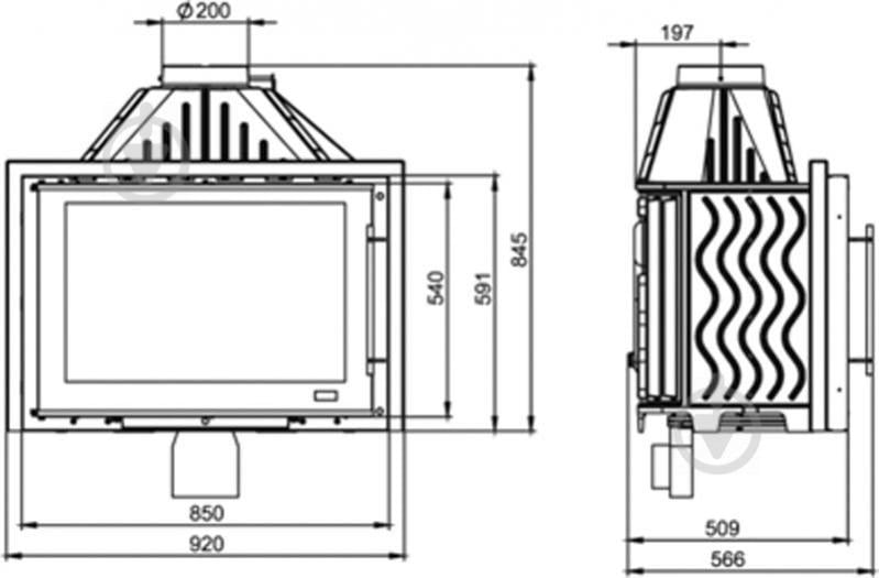 Топка для каміна Uniflam 920 Prestige з шибером (607-824) - фото 6