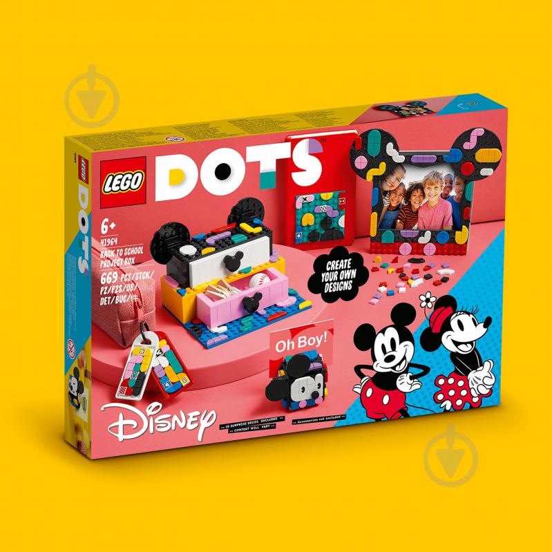 Конструктор LEGO DOTS Коробка «Знову до школи» з Міккі та Мінні Маусами 41964 - фото 7