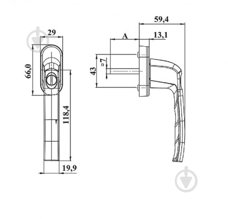 Ручка кнопка-ключ Kronos біла Ral 9016 WH 018/37 - фото 6