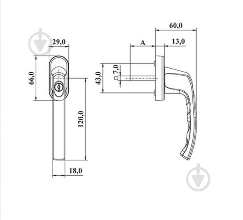 Ручка кнопка-ключ Antey белая Ral 9016 WH 038/37 - фото 6