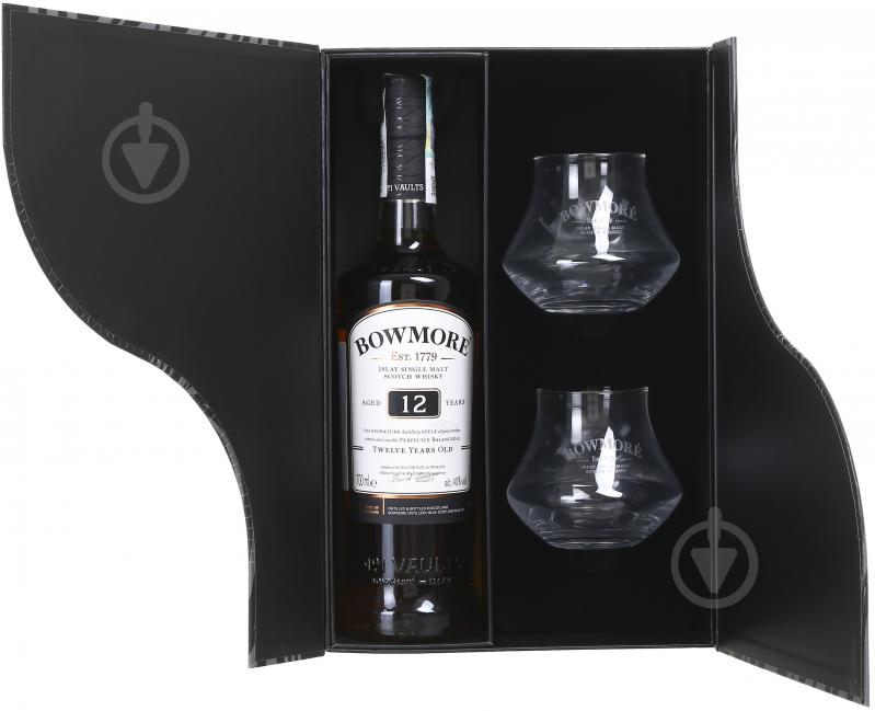 Віскі Bowmore 12 років в п/у + 2 склянки 0,7 л - фото 5