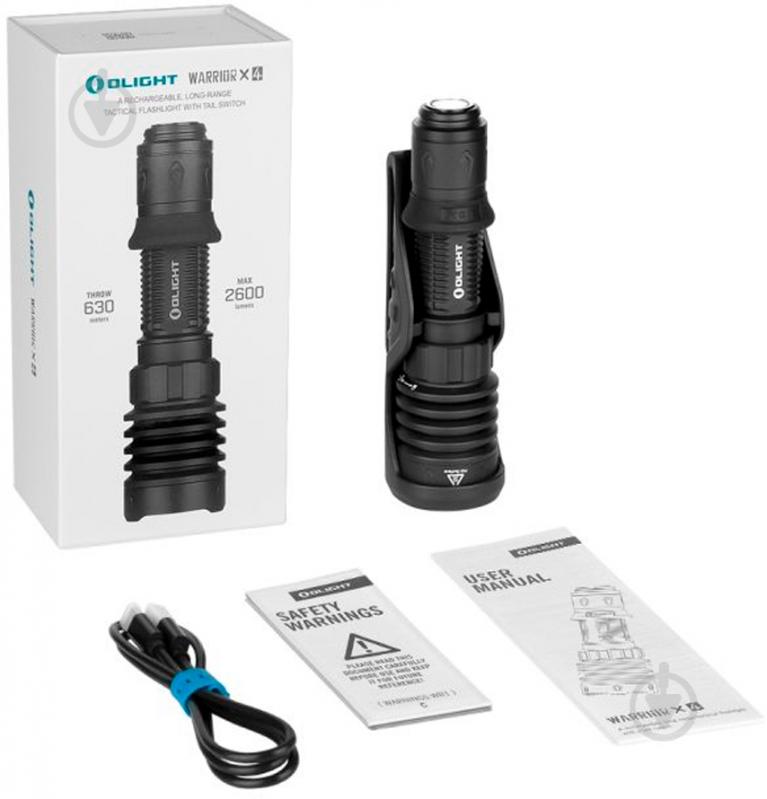 Ліхтар Olight Warrior X 4 к:matte black 2600 Lm [019] Black 2370.43.76 - фото 6