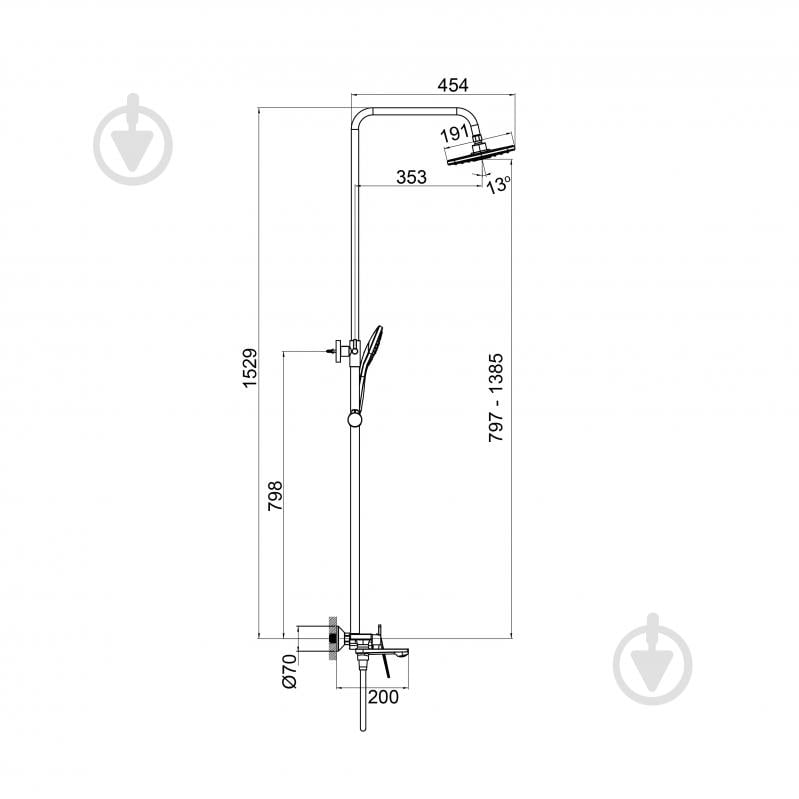 Душова система Koller Pool Trend зі змішувачем та виливом, чорний матовий(1127480505) - фото 3