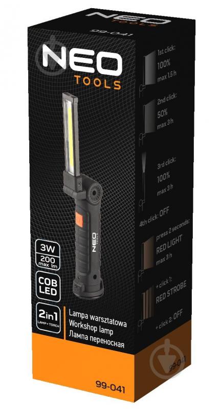 Фонарик NEO tools 800 лм с функцией Powerbank, 4 режима CREE T6 + SMD LED 3в1 - фото 6