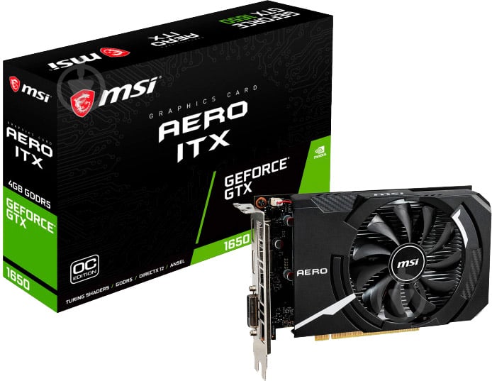 Видеокарта MSI GeForce GTX 1650 Aero ITX OC 4GB GDDR5 128bit (GTX 1650 AERO ITX 4G) - фото 5