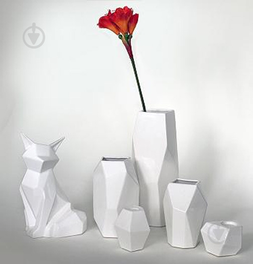 Ваза керамическая Eterna Полигональ 13х12х21 см 21 см зеленая - фото 2