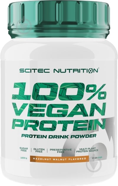 Протеин Scitec Nutrition Vegan Protein шоколад - лесной орех 1000 г - фото 1