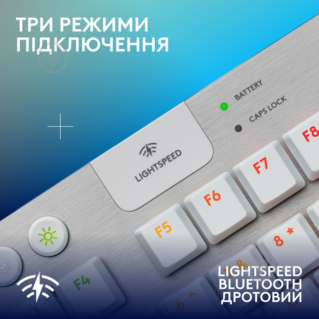 Клавиатура игровая Logitech G915 X LIGHTSPEED TKL Wireless Tactile (L920-012737) white - фото 5