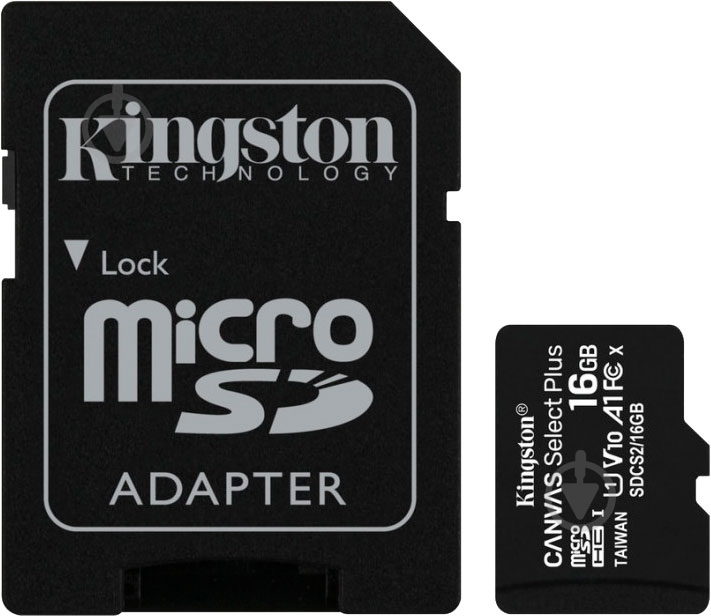 Карта пам'яті Kingston microSDHC 16 ГБ Class 10 (SDCS2/16GB) Canvas Select Plus UHS-I U1 - фото 1