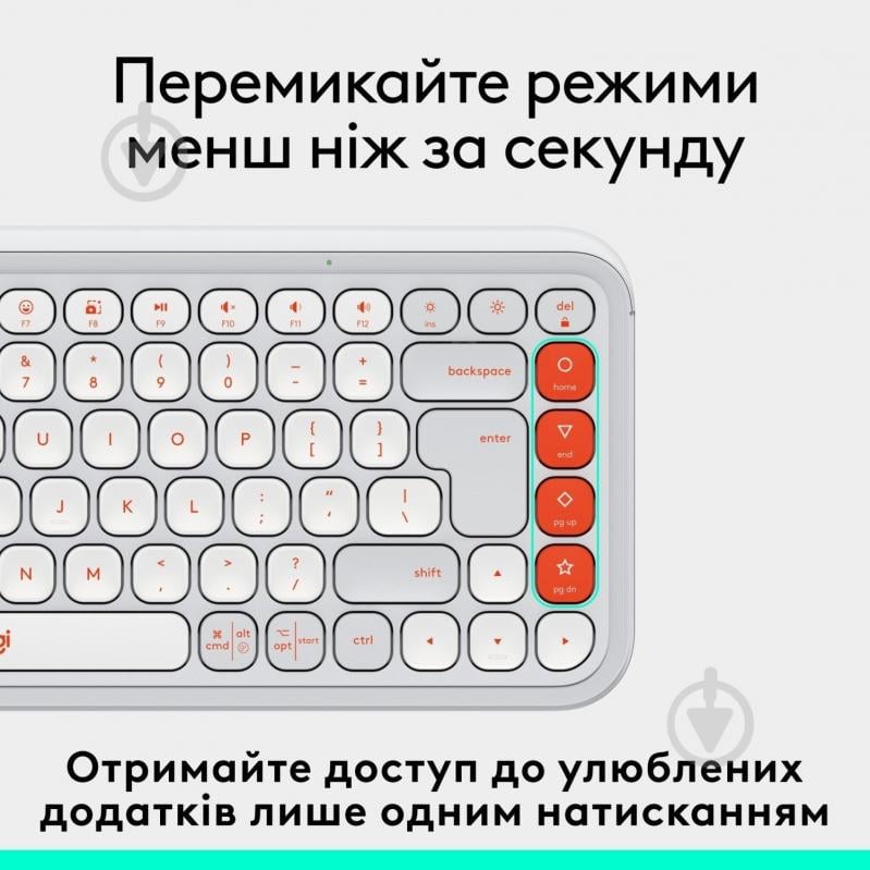 Клавиатура Logitech Pop Icon Keys (L920-013072) white - фото 7