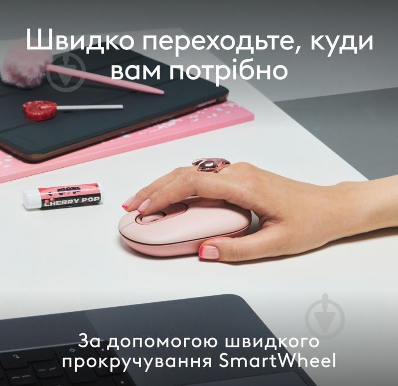 Комплект клавіатура та миша Logitech Pop Icon Combo (920-013142) Rose - фото 9