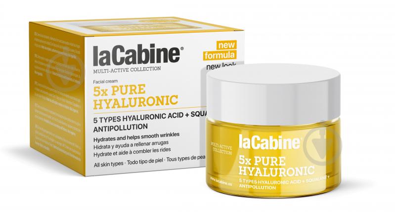 Крем для лица LaCabine LaCabine 5xPure Hyaluronic. Увлажняющий крем против морщин кожи лица с 5 видами гиалуроновой кислоты с 5 видами гиалуроновой кислоты 50 мл - фото 1