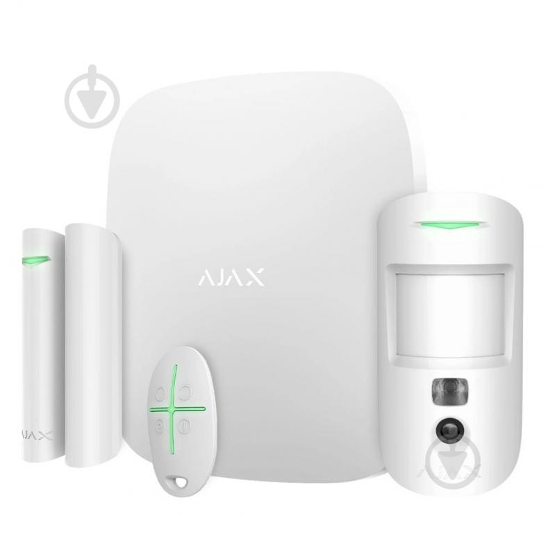 Комплект беспроводной сигнализации Ajax StarterKit Cam HDR White — 2G, Ethernet, фотоверификация тревог белый - фото 1