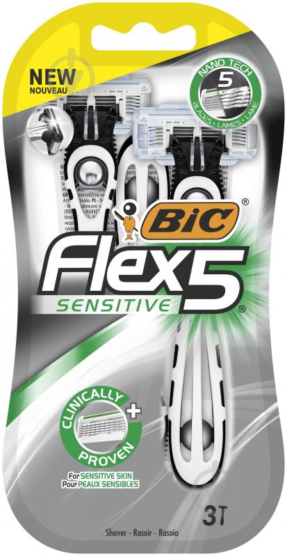 Одноразовая бритва BIC Flex 5 Sensitive 3 шт. - фото 2