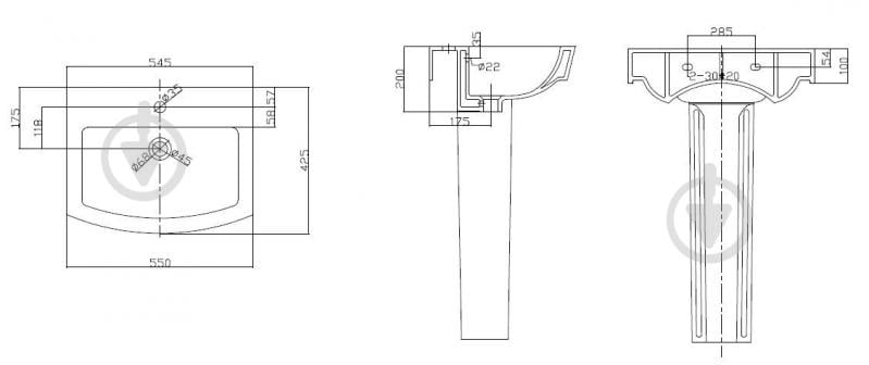 Умивальник Mixxen Ventura 55х42 см білий MXMD0754 - фото 2