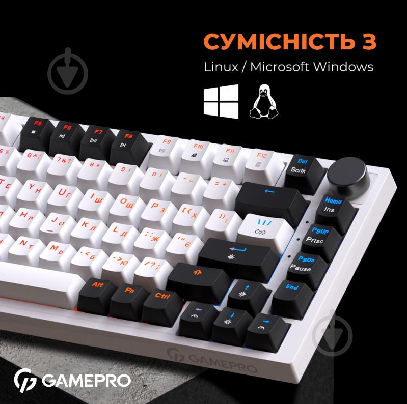 Клавіатура ігрова GamePro (MK160W) Hot-Swap RGB white - фото 14