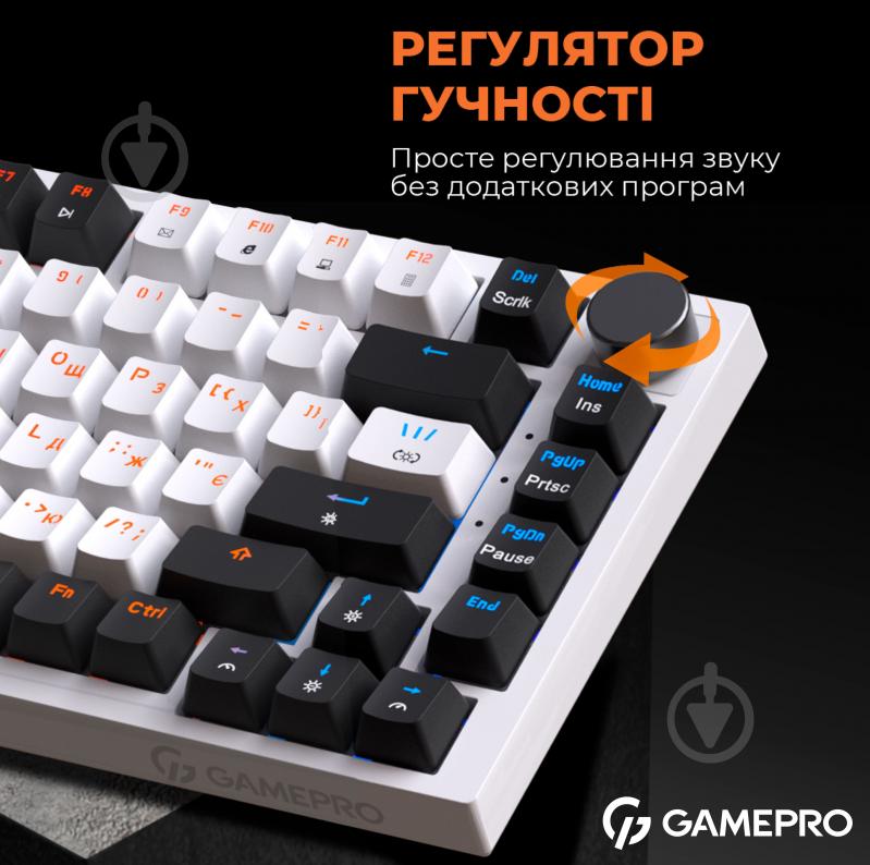 Клавіатура ігрова GamePro (MK160W) Hot-Swap RGB white - фото 13