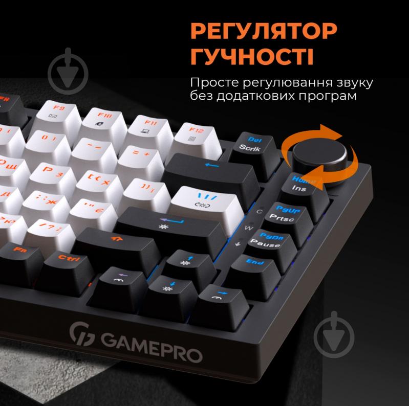 Клавиатура игровая GamePro (MK160B) Hot-Swap RGB Black black/white - фото 6