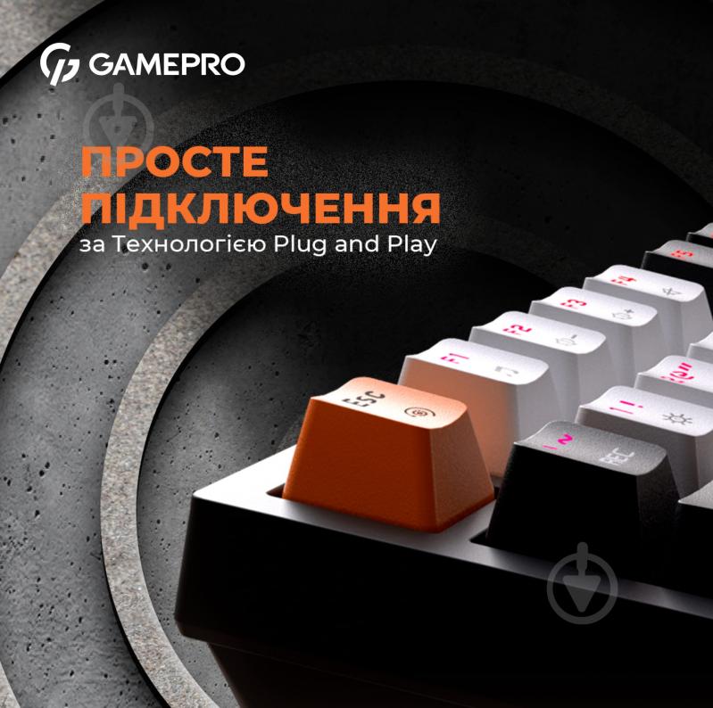 Клавиатура игровая GamePro (MK160B) Hot-Swap RGB Black black/white - фото 8