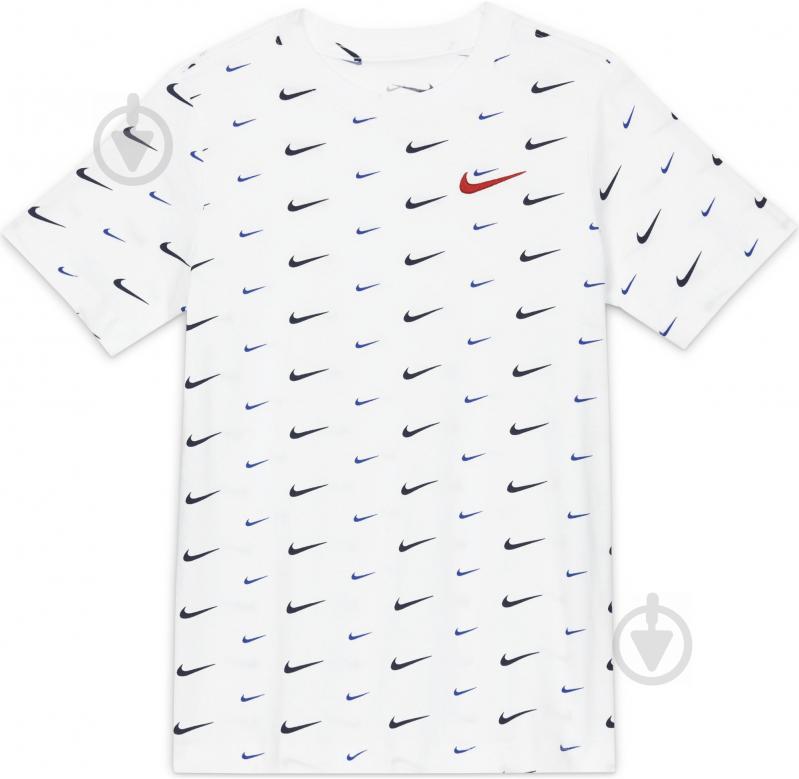 Футболка Nike B NSW TEE SWOOSH AOP DC7530-100 р.XS белый - фото 1