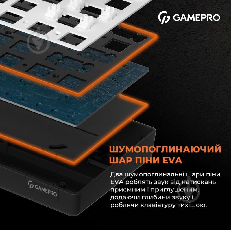 Клавіатура ігрова GamePro (MK130R) Hot-Swap RGB black/white - фото 6