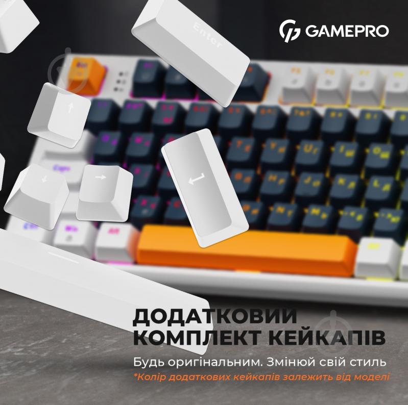 Клавиатура игровая GamePro (MK180W) Hot-Swap RGB black/white - фото 6